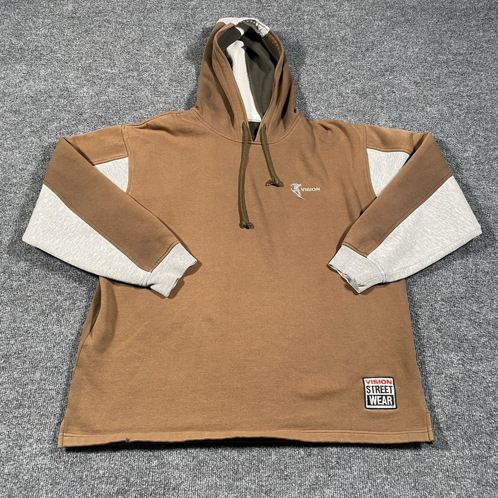 Vintage 90s Vision Street Wear Pullover Hoodie Mens XL Heavily Faded Skater Ski